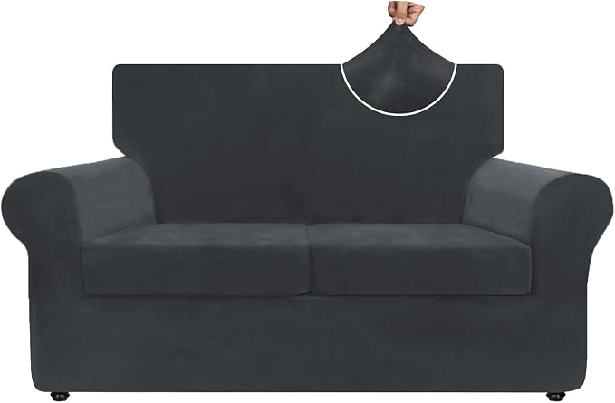 ZNSAYOTX Luxury Velvet Sofa Cover 3 Piece Stretch Loveseat Covers by ZNSAYOTX