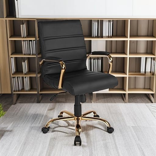Flash Furniture Whitney Mid-Back Swivel LeatherSoft Desk Chair - Image 6