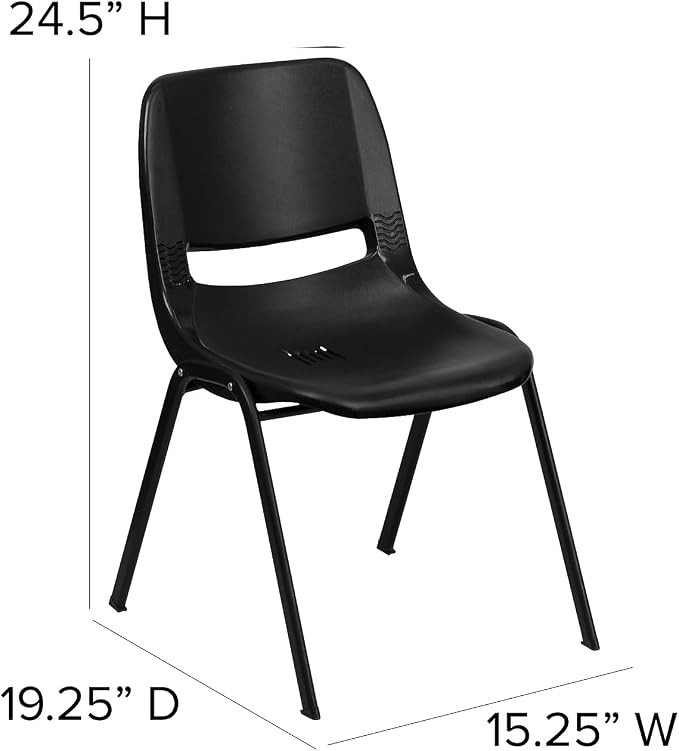 Flash Furniture HERCULES Series 440 lb. Capacity Kid's Black Ergonomic Shell - Image 3