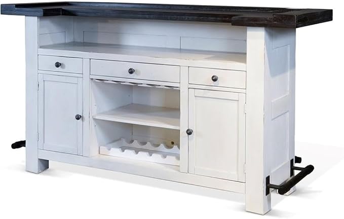 Pemberly Row 78" Farmhouse Wood Bar Unit by PEMBERLYROW