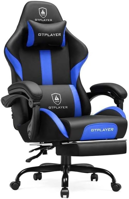 GTPLAYER Gaming Chair with Pocket Spring Cushion, Leather Office Chair with by GTPLAYER