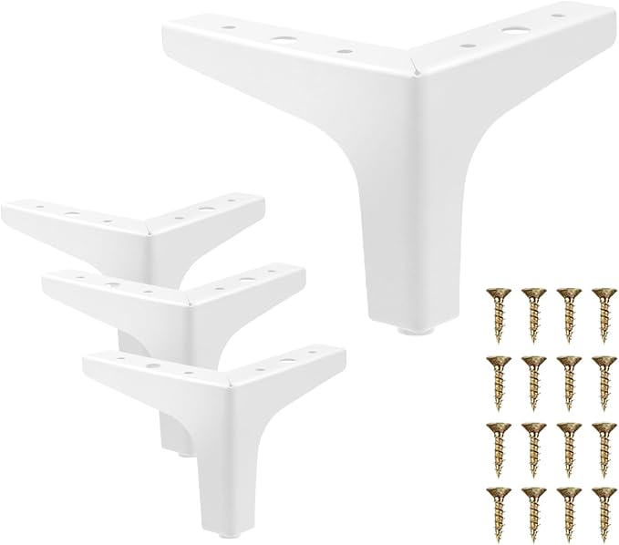 AODIOU Furniture Legs White Replacement Feet: Sofa Legs 4 Inch European Style by AODIOU