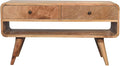 Reverse Curve Oak ish Media Unit by Unknown