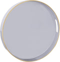 MAONAME 13" Gray Round Tray, Modern Round Decorative Trays by MAONAME