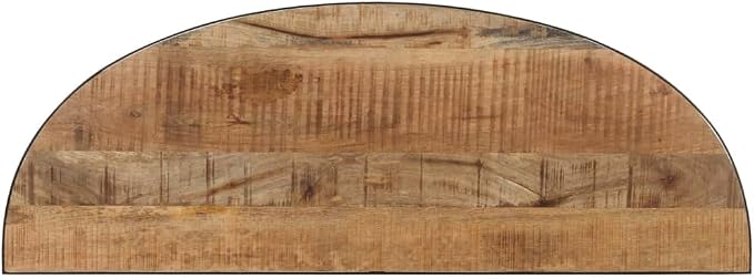 Half-Circle Solid Mango Wood Side Table 43.3"x15.7"x30.3" Natural Finish Narrow - Image 6
