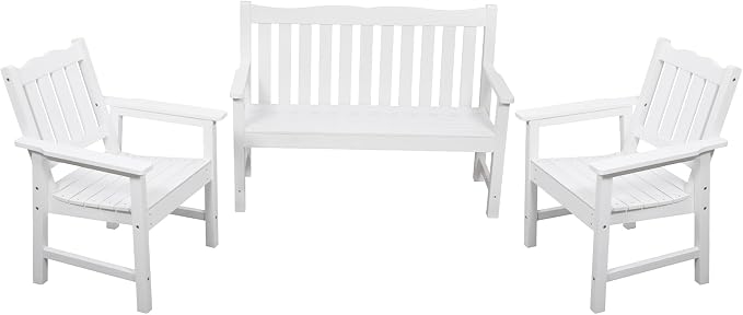Stoog 3 Pieces All-Weather Patio Furniture Set, Include 2 Outdoor Chairs and 1 by Stoog