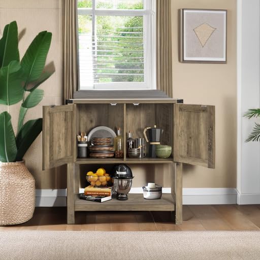 Mufico Sofa Table Console Table, Coffee Bar Cabinet, 31.5 L x 13.8 D x 34.65 H - Image 5
