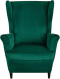 HAOYONG Velvet Wingback Armchair Covers 2-Piece Elastic Stretch Wingback Chair by HAOYONG