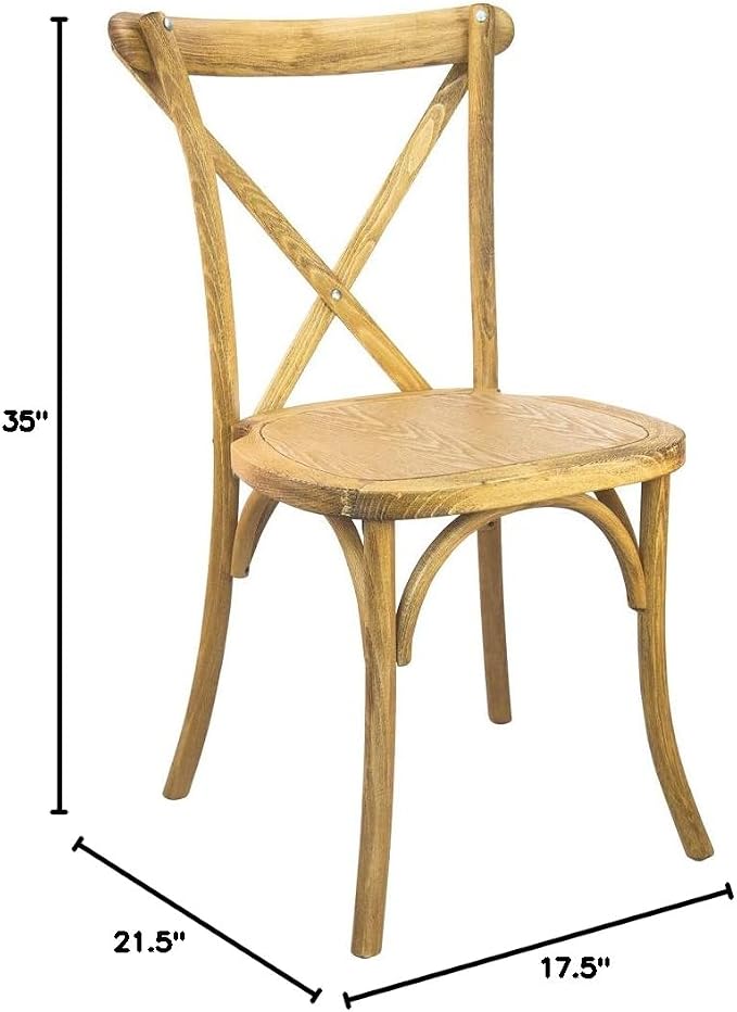 EMMA + OLIVER 2-Pack Wooden X-Back Dining Chair - Image 2