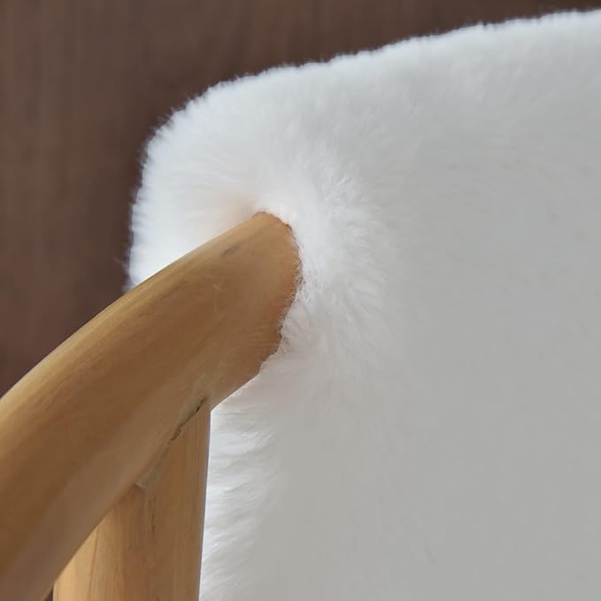ORINOVA White Faux Bunny Fuzzy Fur Rugs - Image 6