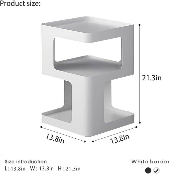 Modern Metal Side Table with Storage, Small End Table - Image 3