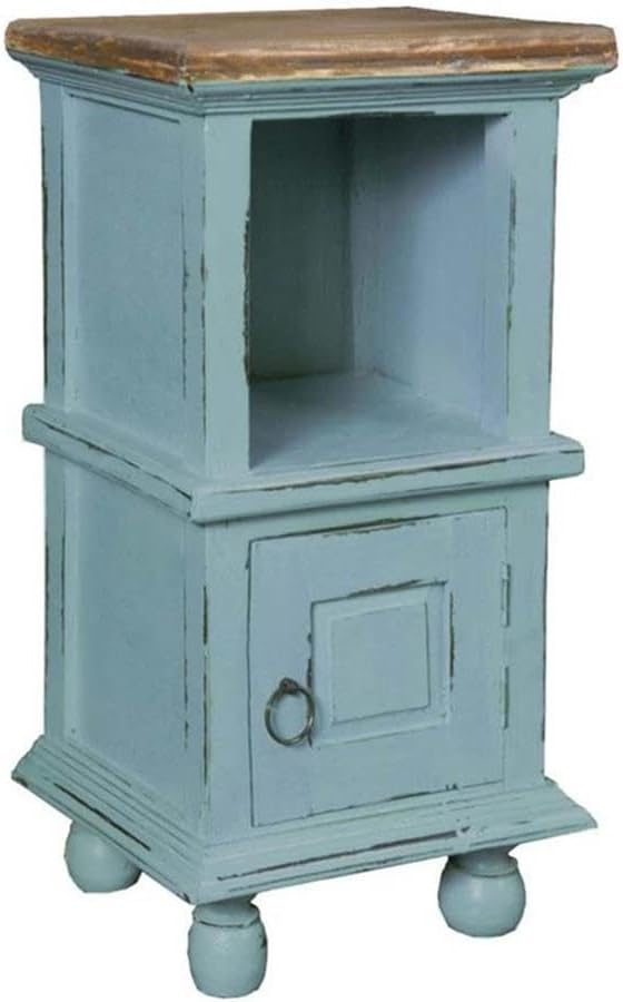 Sunset Trading Cottage Coastal Wood Table in Two Tone Beach Blue and Brown by SunsetTrading