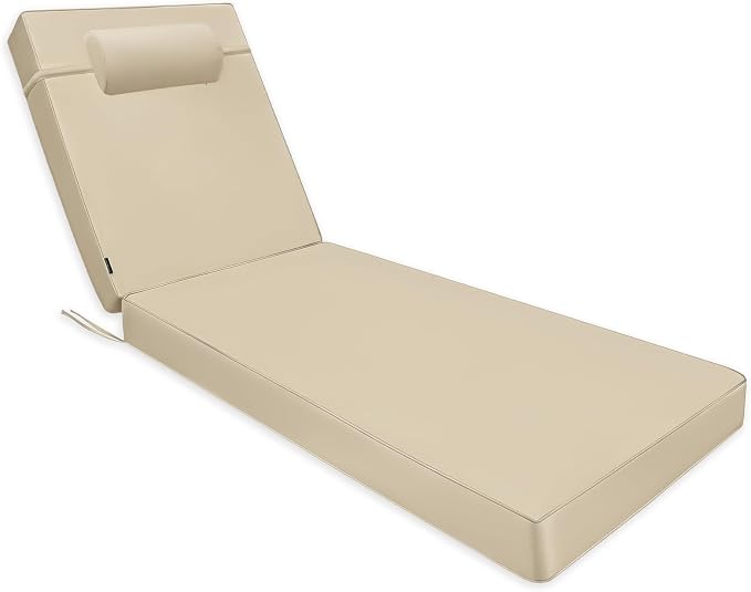 Chaise Lounge Cushion for Outdoor Furniture, Waterproof, Fade-Resistant and by Unknown