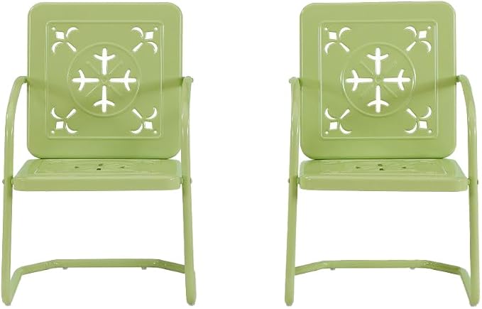 Crosley Furniture Azalea 2-Piece Outdoor Chair Set, Vintage Retro Metal Patio - Image 4