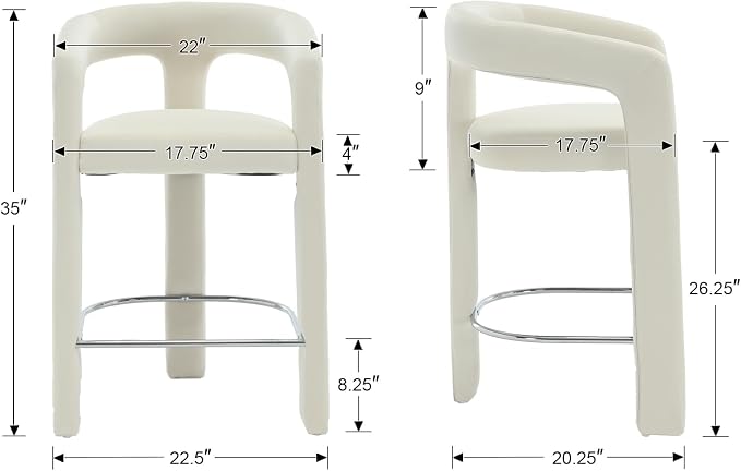 HNY 26 Inch Velvet Modern Tall Barrel Bar Stools Set of 3, Upholstered Barstools - Image 2