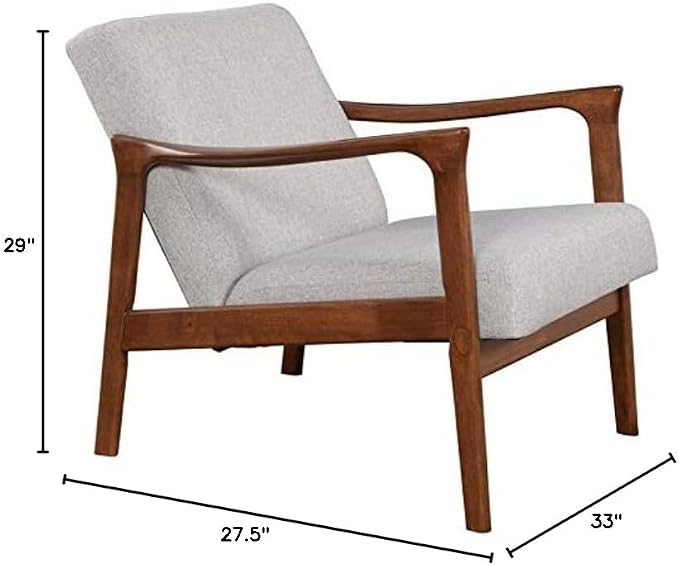 Alpine Furniture Zephyr Mid-Century Retro Accent Lounge Chair Wooden Arm - Image 3