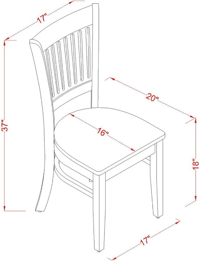 East West Furniture VAC-LWH-W Vancouver Dining Chairs - Image 3