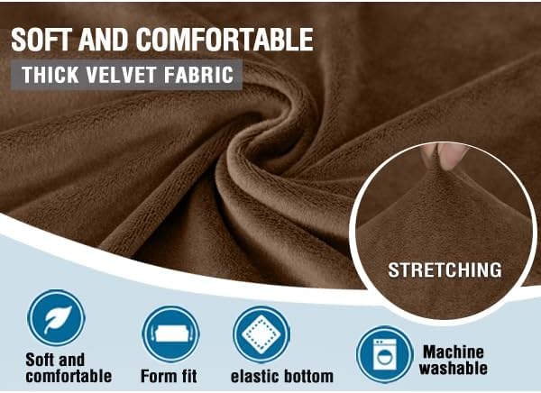 HDCAXKJ Corner Sectional Couch Covers Velvet Stretch L Shape Sofa Cover Soft - Image 3