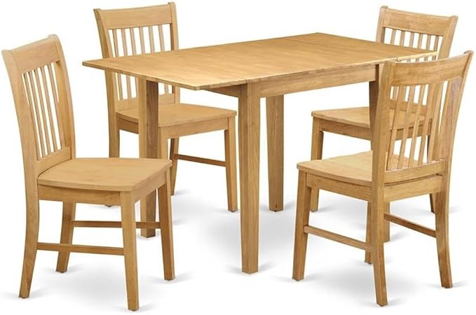 East West Furniture NDNO5-OAK-W 5 Piece Modern Dining Table Set Includes a by EastWestFurniture