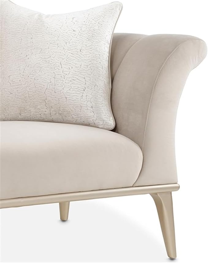 MICHAEL AMINI Yvette Chair and a Half in Porcini Velvet and Champagne Wood Frame - Image 11