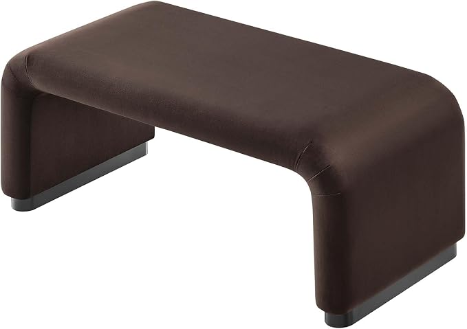 Modway EEI-6735-BLK-CHB Koda Performance Velvet Waterfall Ottoman - Image 6