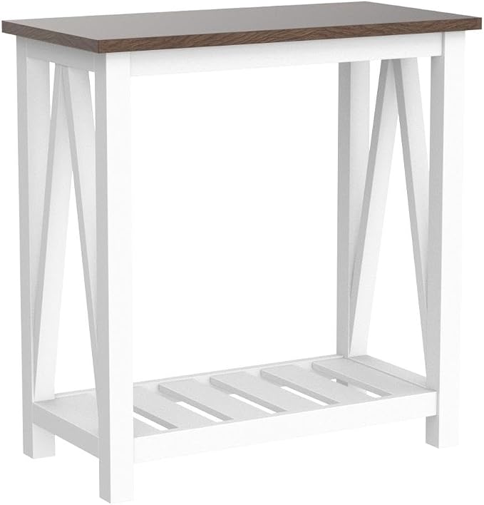 ChooChoo Farmhouse End Table Set of 2, Rustic Vintage Narrow End Side Table - Image 4