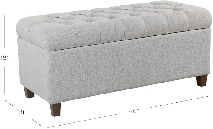 Homepop Home Decor Tufted Ainsley Button Storage Ottoman Bench - Image 3