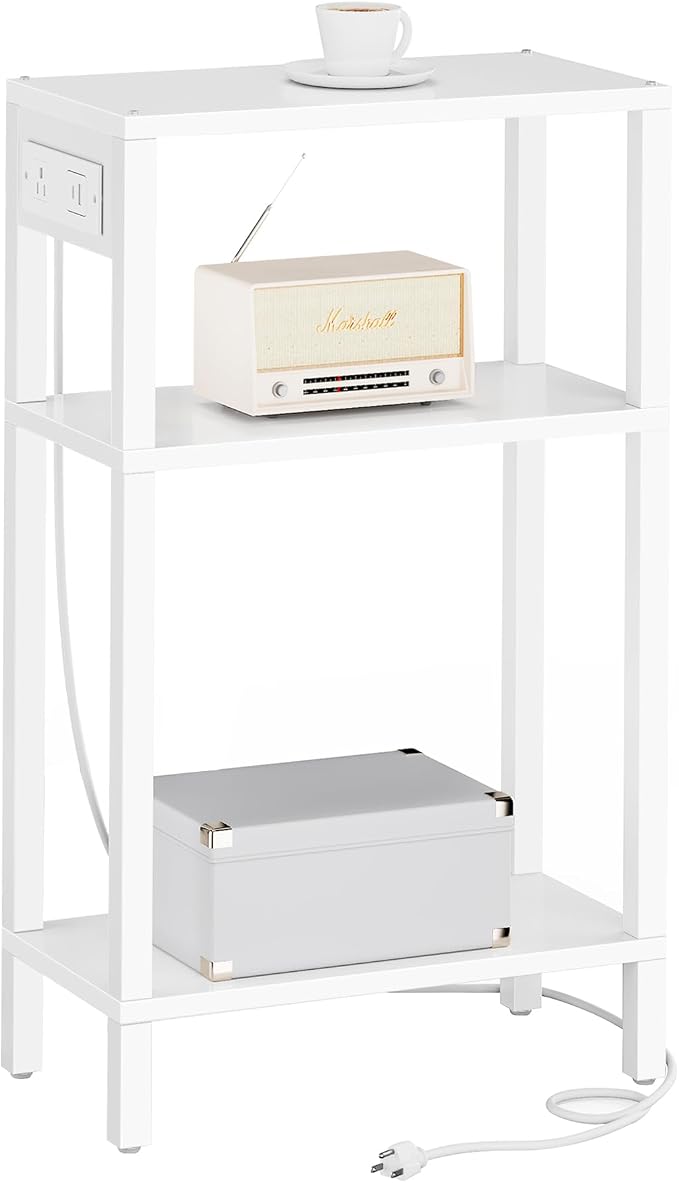 TUTOTAK Narrow Side Table with Charging Station, Small End Table with USB Ports by ChoosetutotakFurnitureBuildYourCozyHome