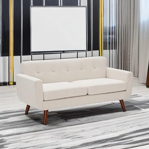 Tbfit 65" W Loveseat Sofa, Mid Century Modern Decor Love Seat Couches - Image 5