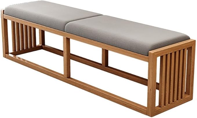 Modern Decor Bench Solid Wood New Chinese Style Bed End Stool Shoe Bench by Unknown