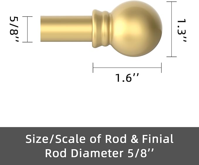 GXOACKJ Curtain Rods for windows 32-48 inch, 5/8 inch Decorative Gold Splicing - Image 5