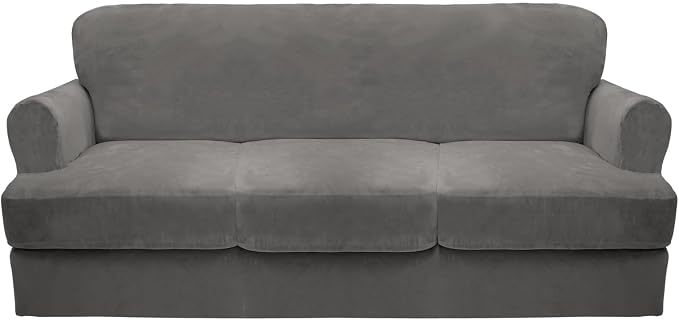 CUCRAF Cushion Sofa Cover 4 Piece Slipcovers, Soft Thick Velvet Couch Cover by CUCRAF
