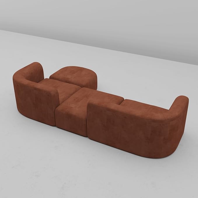 Acanva Luxury Modern Tight Curved Back Velvet Sofa, Minimalist Style Comfy Couch - Image 9