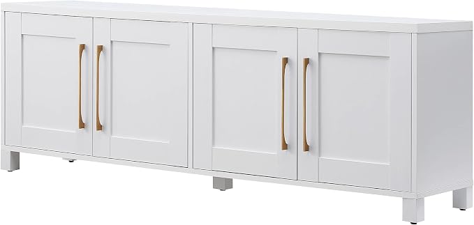 Henn&Hart Rectangular TV Stand for TV's up to 80" in White, TV Stands for the - Image 4