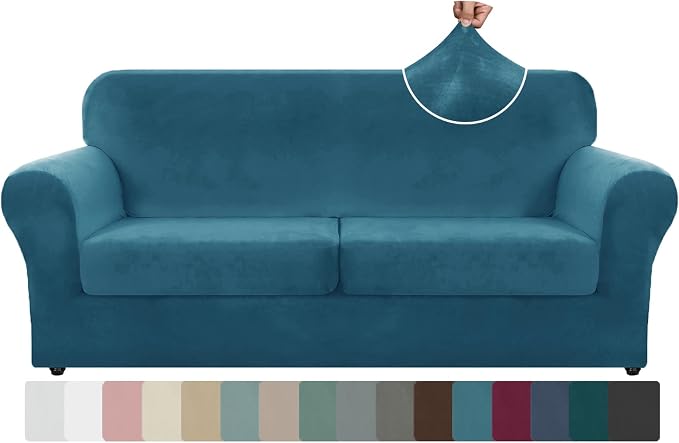 ZNSAYOTX Oversized Velvet 3 Piece Couch Cover by ZNSAYOTX
