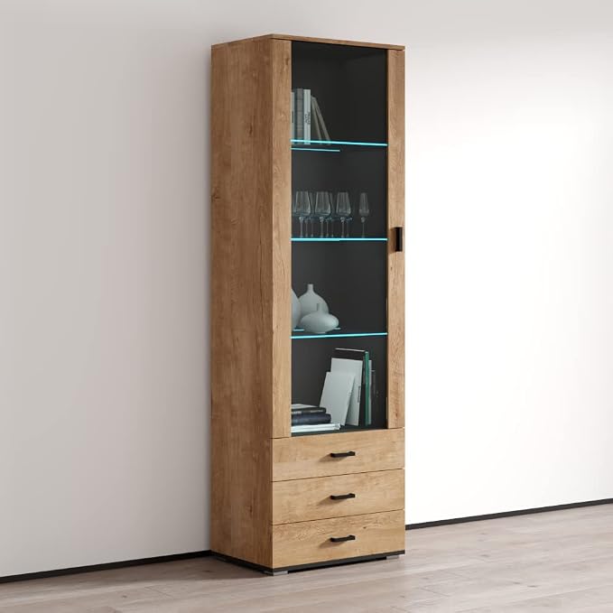Meble Furniture Soho S1 1D3S Modern Freestanding Bookcase — 16-Color - Image 3