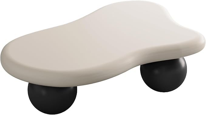 40" Cloud Coffee Table for Living Room Irregular Coffee Table Modern Low Coffee - Image 8