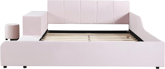 SOFTSEA Queen Upholstered Grounded Bed, Mother & Child Platform Bed - Image 7