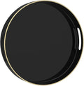 MAONAME Black Decorative Tray for Coffee Table, Modern Round Serving Tray by MAONAME
