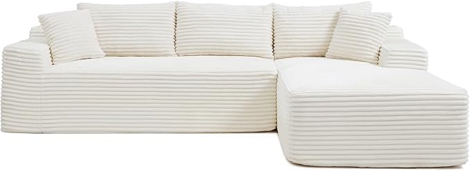 Cloud Sectional Couch, Corduroy Boneless Couches - Image 9