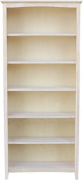International Concepts Shaker Bookcase 72-Inch Tall, Solid Parawood, 5-Shelf by InternationalConcepts