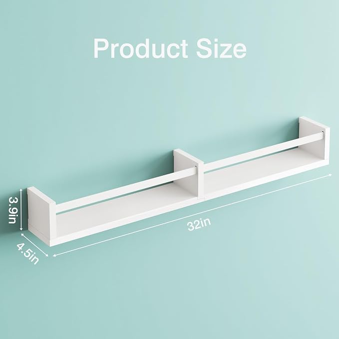 Fixwal Nursery Book Shelves, 32 Inch Floating Bookshelves - Image 2