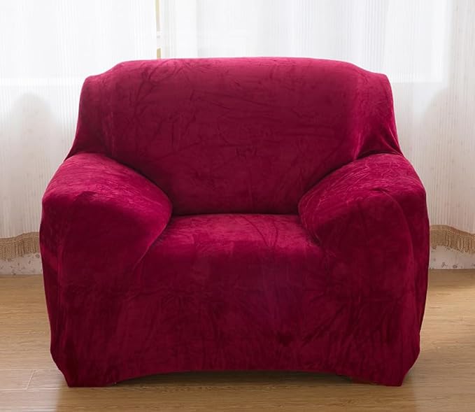 vctops 1-Piece Velvet Plush Stretch Chair Sofa Slipcover Soft Fuzzy Fluffy - Image 3