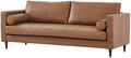 Pemberly Row Eco Leather Sofa, Light Brown Finish, High Density Sponge Foam by PEMBERLYROW