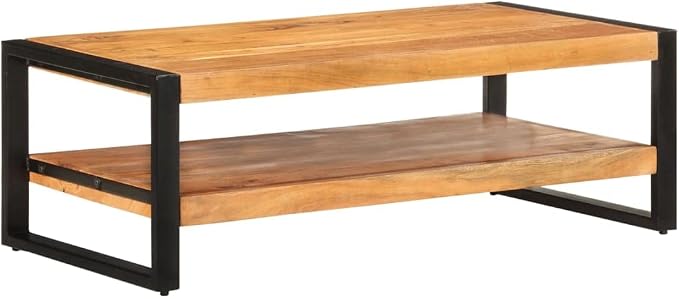 Coffee Table 47.2"x23.6"x15.7" Solid Acacia Wood, Side Table, Center Table - Image 8