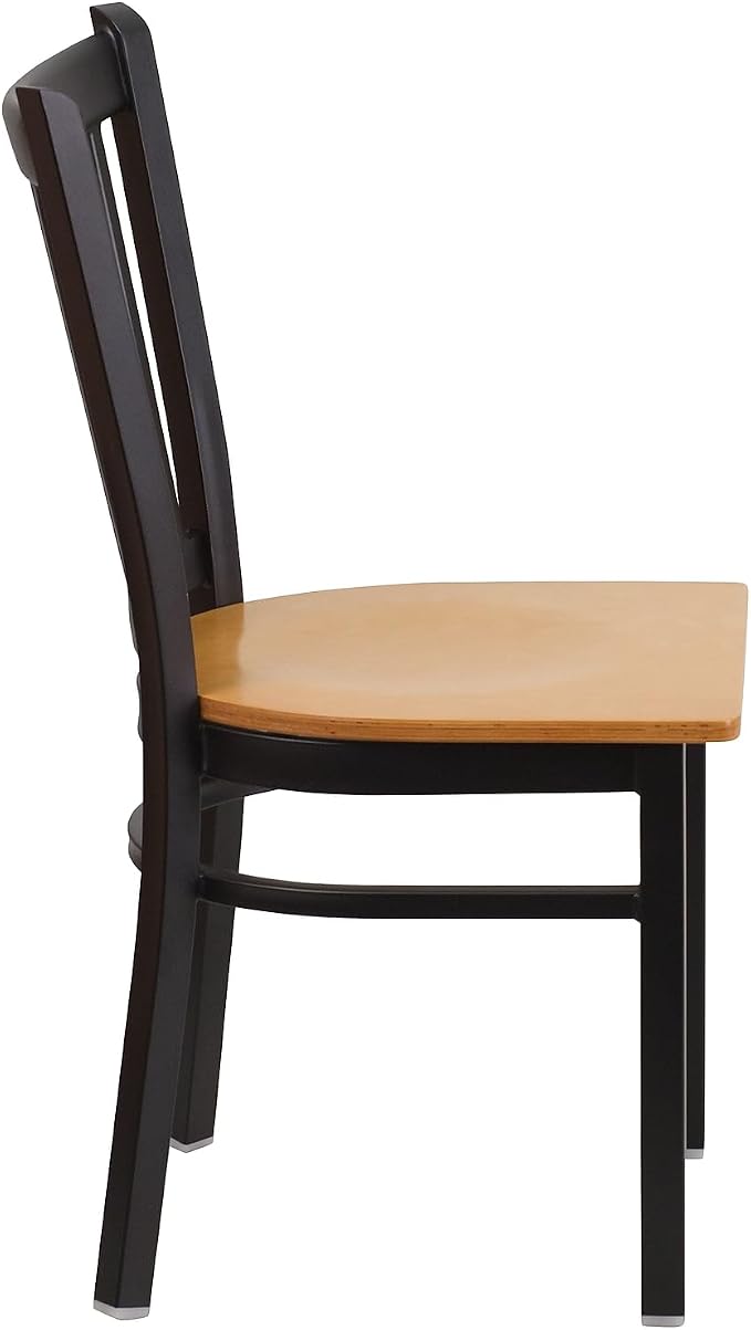 Flash Furniture 2 Pack HERCULES Series Black Vertical Back Metal Restaurant - Image 6