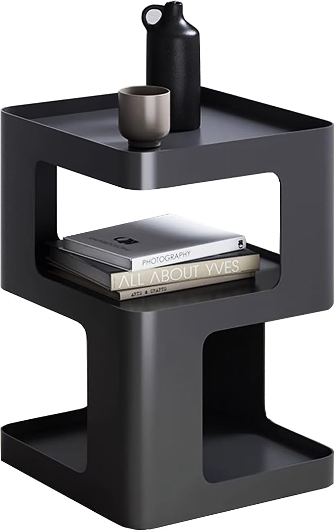 Modern Metal Side Table with Storage, Small End Table by BUZUEYModernmetalfurniture