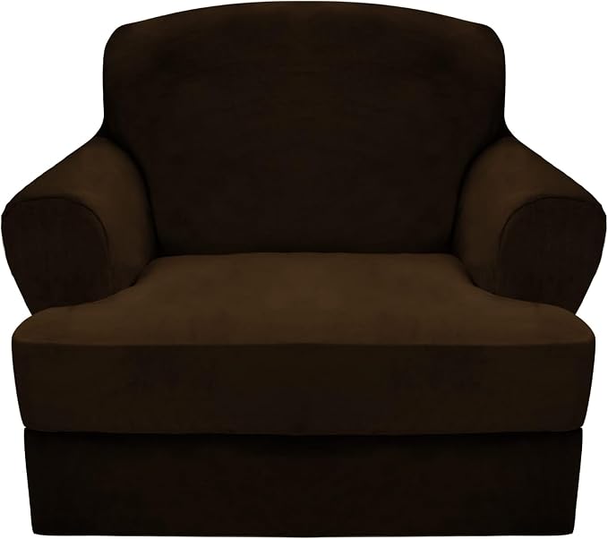 CUCRAF T Cushion Sofa Cover 2 Piece Armchair Slipcovers, Soft Thick Velvet by CUCRAF