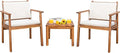 Devoko Patio Set 3 Piece Acacia Wood Outdoor Furniture Conversation Seat by DEVOKO