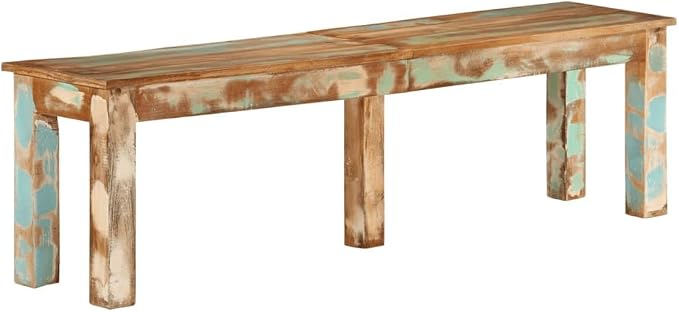 vidaXL Bench 160x35x46 cm Solid Reclaimed Wood - Image 9